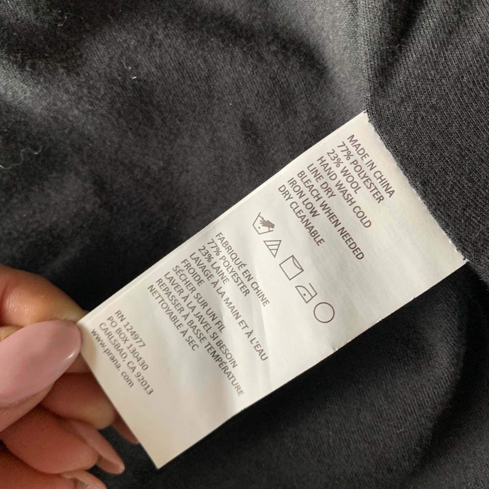 ▶️ PrAna Arria Wool Sweater Jacket Womens XS Gray Blue Button Coat Gorpcore - Picture 7 of 15